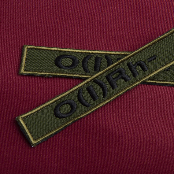 Шеврон  на липучке Группа крови первая минус 2,5х10 см, фото 2