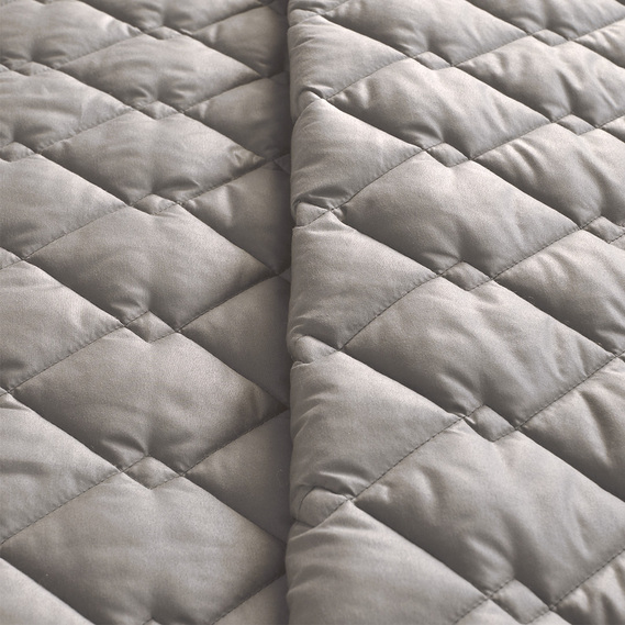 Покривало на ліжко Стиль Cube 180х210 см IDEIA двосторонне, міцна стібка тканини, антиалергенне волокно сірий/квіти, фото 5