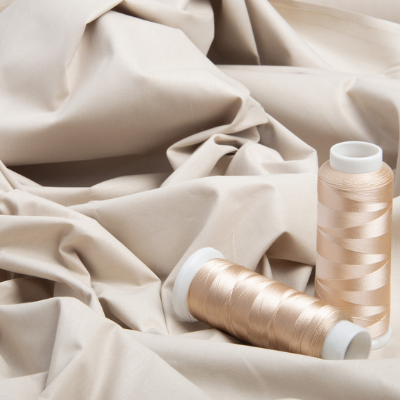 Тканина бязь ранфорс для постільної білизни, бавовна 130 гр/м2, 240 см V-92 сірий беж, фото 3