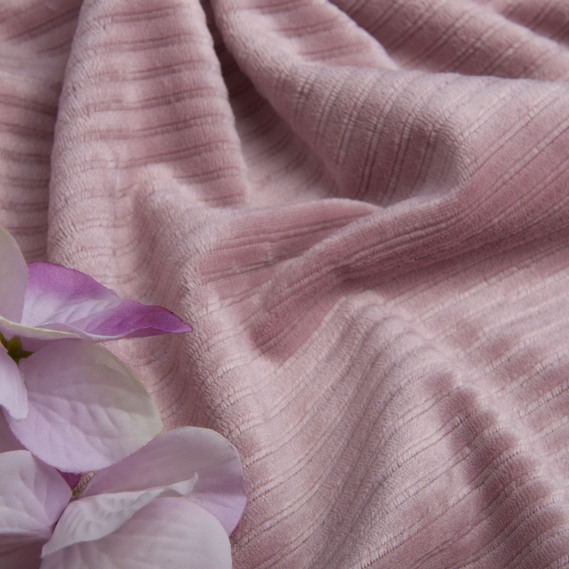 Тканина ВЕЛЮР Смуги однотонний пудра, фото 3
