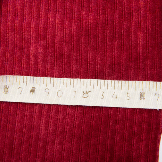 Тканина ВЕЛЮР Смуги однотонний марсала, фото 4