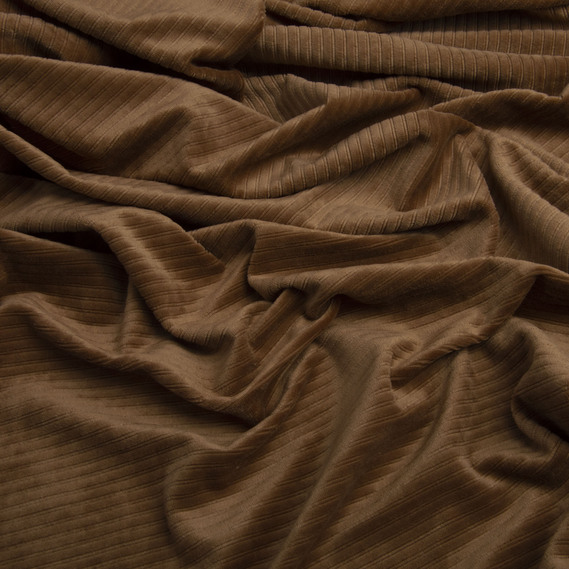 Ткань ВЕЛЮР Полоса однотонный кемел, фото 2