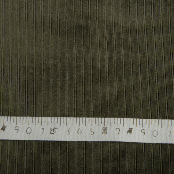 Fabric VELOR Stripe plain хакі, фото 4