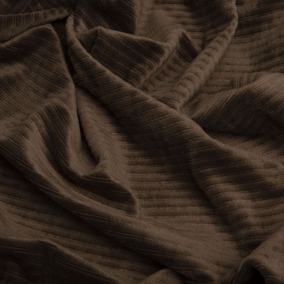 Тканина ВЕЛЮР Смуги однотонний коричнева, фото 2