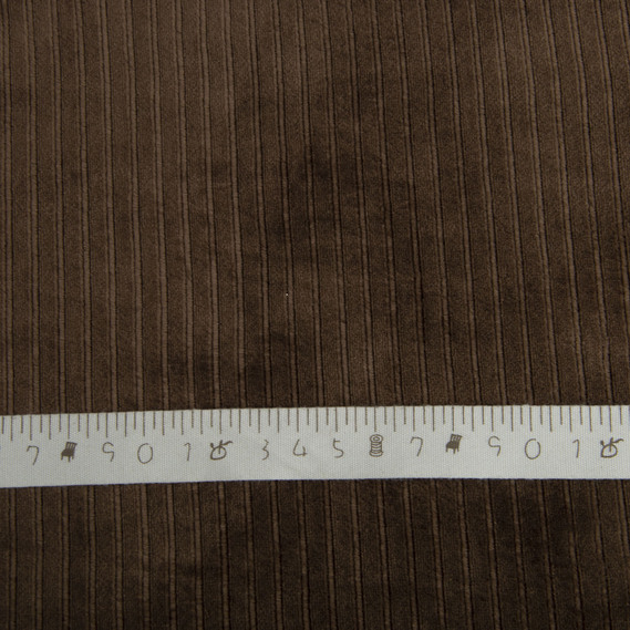 Тканина ВЕЛЮР Смуги однотонний коричнева, фото 4