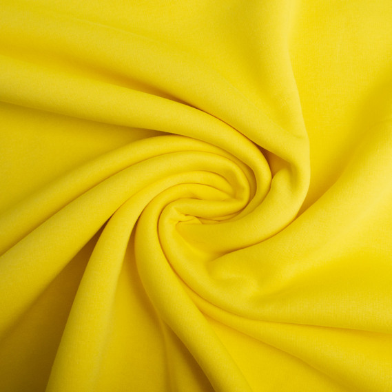 Ткань трикотаж трехнитка на флисе жовтий, фото 1