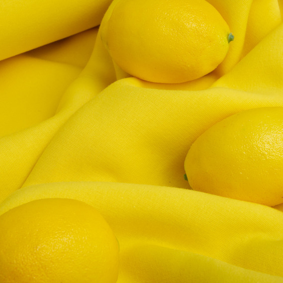 Ткань трикотаж трехнитка на флисе жовтий, фото 3