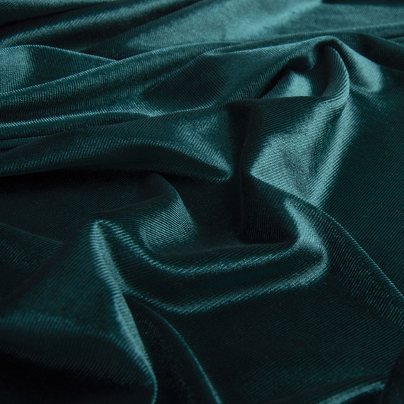 Ткань Велюр, стрейч однотонный Li, ткань костюмная, плательная бархатная, велюр малахіт, фото 2
