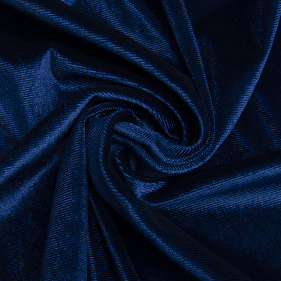 Тканина Велюр стрейч однотонний, тканина костюмна, платтяна оксамитова, оксамит синій, фото 1
