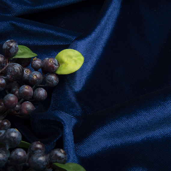 Тканина Велюр стрейч однотонний, тканина костюмна, платтяна оксамитова, оксамит синій, фото 3