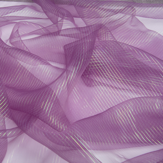 Тканина органза хамелеон смуги фіолет, фото 2