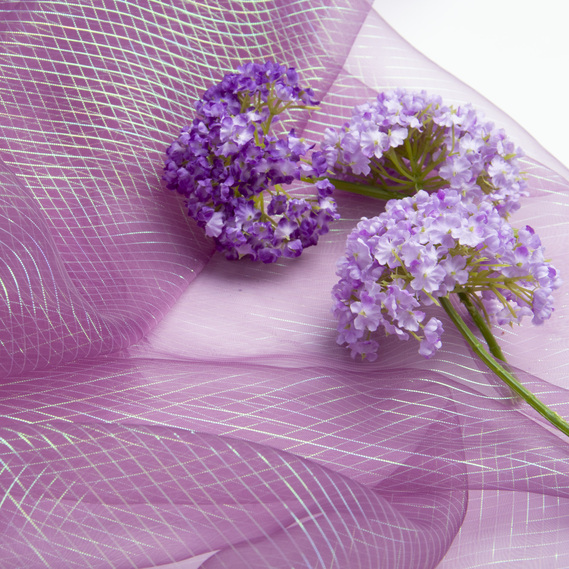 Тканина органза хамелеон смуги фіолет, фото 3