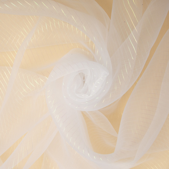 Ткань органза хамелеон полоски біла, фото 1