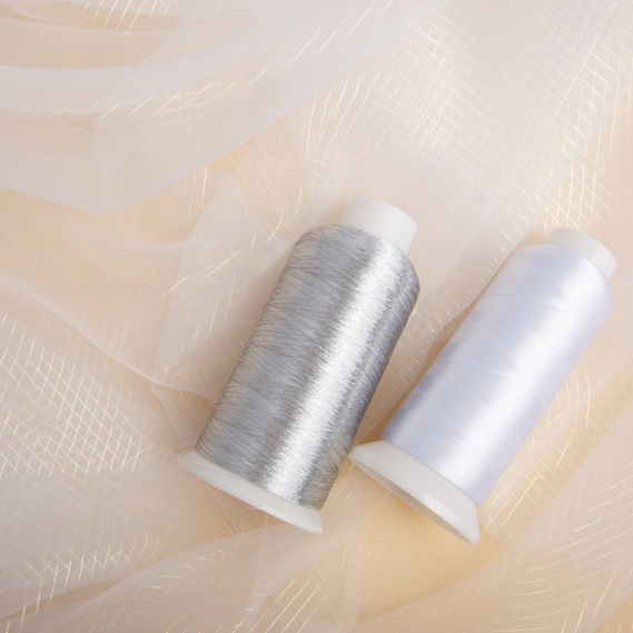 Ткань органза хамелеон полоски біла, фото 3