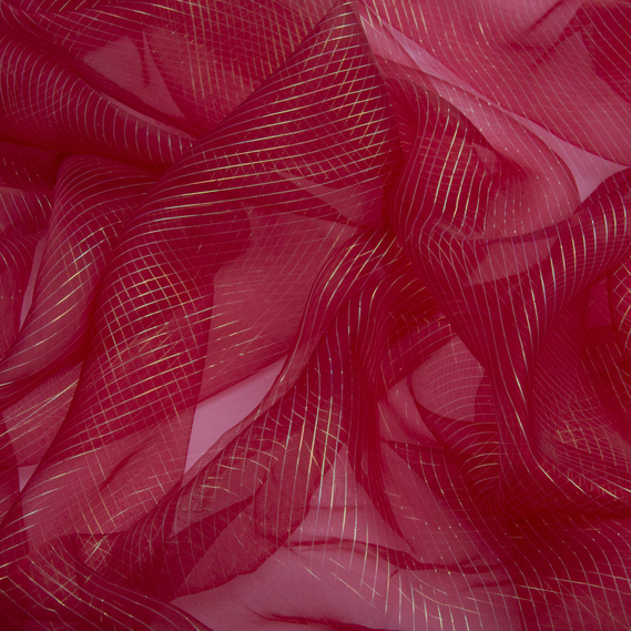 Тканина органза хамелеон смуги т/червона, фото 2