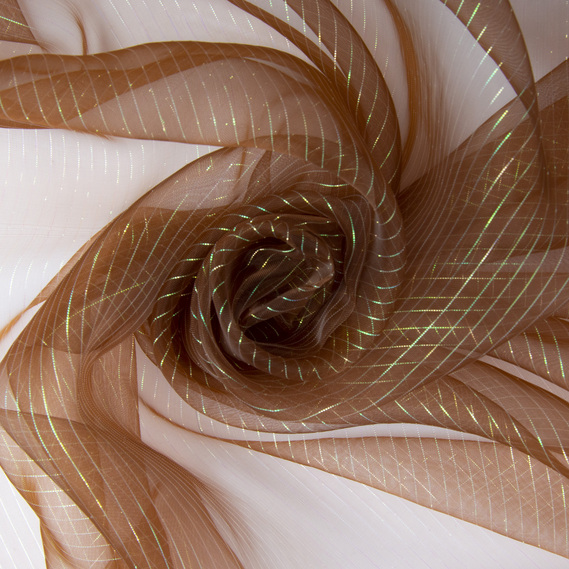 Organza chameleon stripes коричнева, фото 1