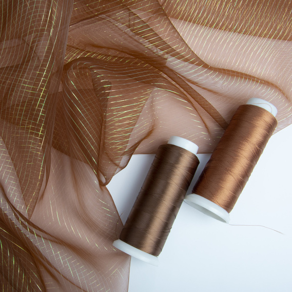 Organza chameleon stripes коричнева, фото 3