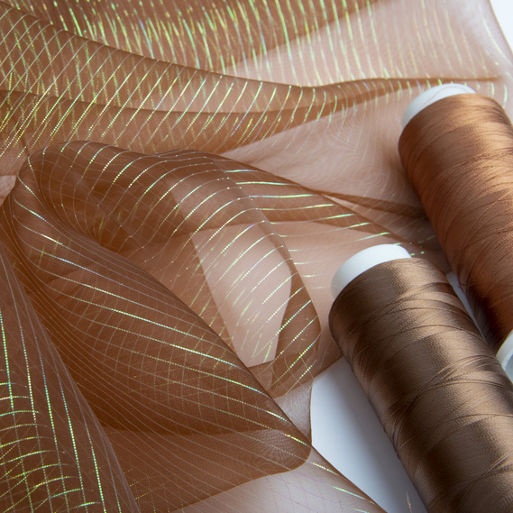 Organza chameleon stripes коричнева, фото 4