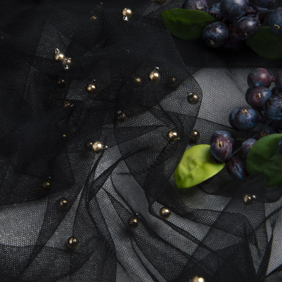 Cітка WT-18751 перли чорна/золото, фото 3