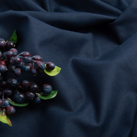Ткань декоративная хлопок с водоотталкивающей пропиткой, 180 см, 215 гр/м2, для скатертей, штор, декора DRM-218 темно синя, фото 3