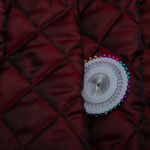 Підкладка стьобана ромб жаккард червона, фото 2 Підкладка стьобана ромб жаккард червона, фото 2