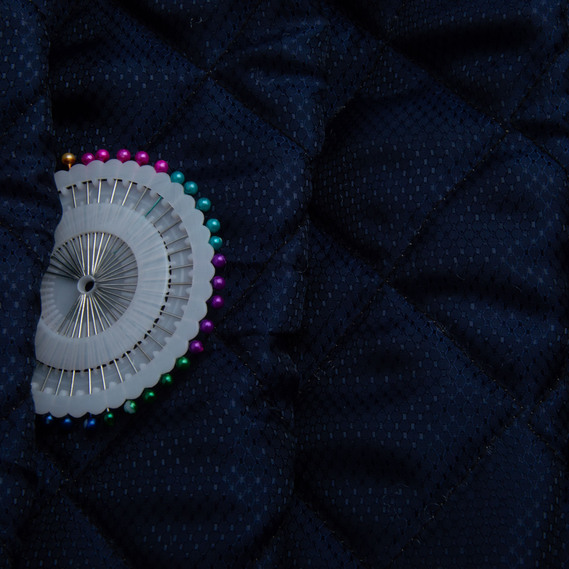 Підкладка стьобана ромб жаккард т/синій, фото 2 Підкладка стьобана ромб жаккард т/синій, фото 2