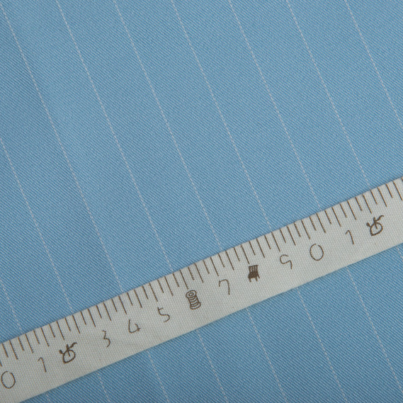 Тканина костюмна набивна Смужка блакитна, фото 4
