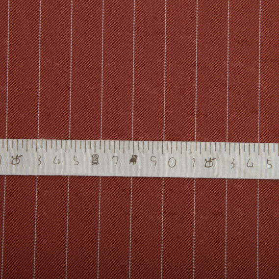 Тканина костюмна набивна Смужка теракот, фото 2