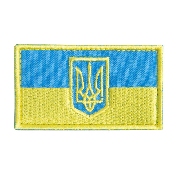 Шеврон нашивка на липучці Прапор з Тризубом польова версія на кепку, вишитий патч 4,5х8 см, фото 1 Шеврон нашивка на липучці Прапор з Тризубом польова версія на кепку, вишитий патч 4,5х8 см, фото 1