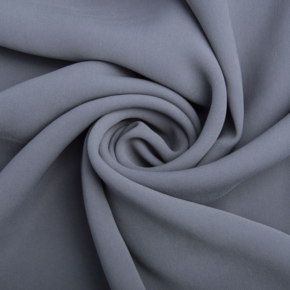 Тканина костюмна Barbie креп, 145 см, 228 гр/м2, для одягу, плаття, костюмів, спідниць сіра, фото 1