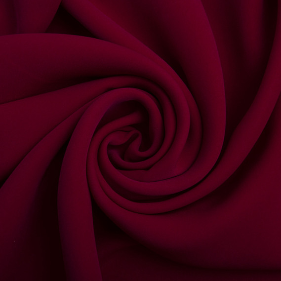 Ткань костюмная Barbie креп, 145 см, 228 гр/м2, для одежды, платьев, костюмов, юбок вишня , фото 1