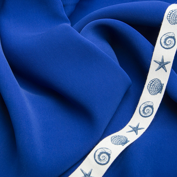 Barbie crepe suit fabric, 145 cm wide, 228 g/m², suitable for clothing, dresses, suits, and skirts електрик, фото 3