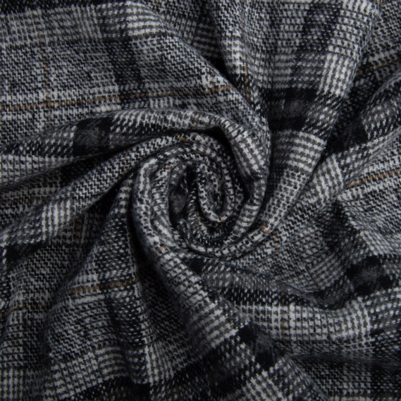 Тканина костюмна Клітина сіро чорна, фото 1