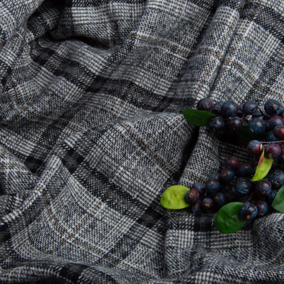 Тканина костюмна Клітина сіро чорна, фото 3