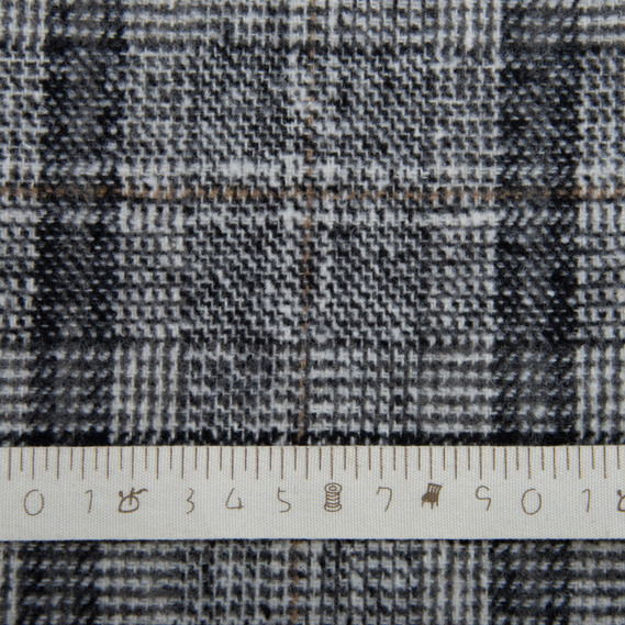 Тканина костюмна Клітина сіро чорна, фото 4
