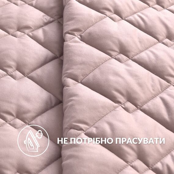 Покрывало 100×135 см двустороннее IDEIA для кресла, дивана, гипоаллергенное, прочная стёжка, дивандек, накидка пудра/св.сірий, фото 4