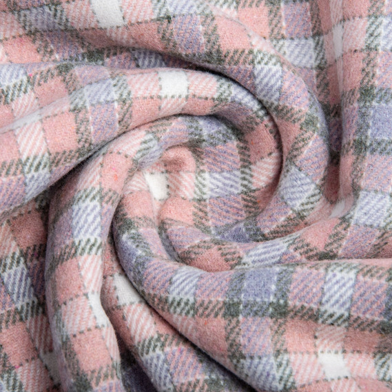 Тканина костюмна Клітина пудра лілова, фото 1