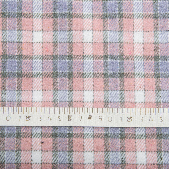 Тканина костюмна Клітина пудра лілова, фото 4