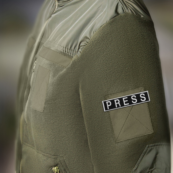 Шеврон нашивка на липучке для журналистов PRESS ПРЕССА, вышитый патч 2,5х11,5 см, фото 5