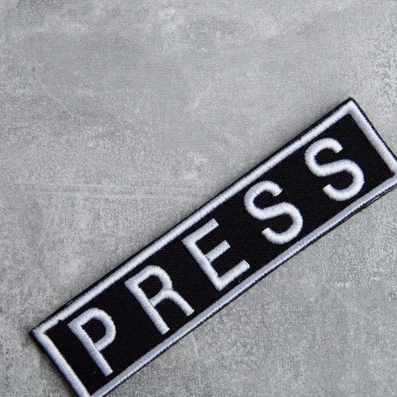 Шеврон нашивка на липучке для журналистов PRESS ПРЕССА, вышитый патч 2,5х11,5 см, фото 6