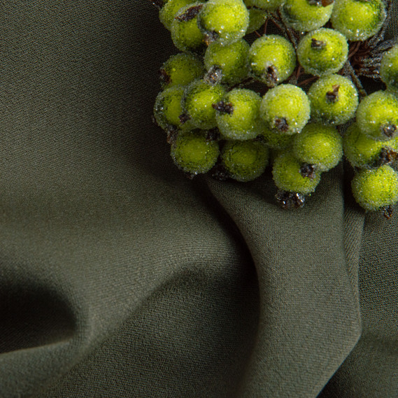 Ткань костюмная Миранда, 150 см, 322 гр/м2, для одежды, платьев, костюмов, юбок хакі, фото 3