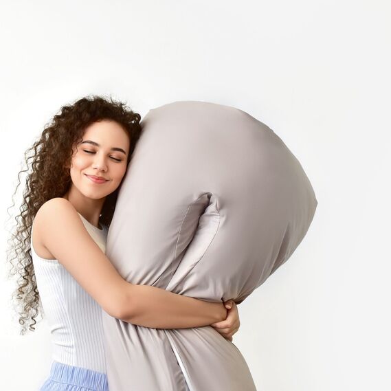 Pillowcase for U-shaped pillow140х75х20 cm св.сіра/біла, фото 5