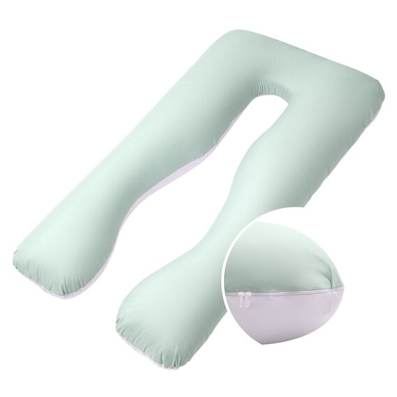 Pillowcase for U-shaped pillow140х75х20 cm м`ята/біла, фото 1