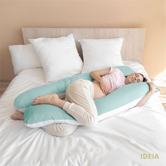Pillowcase for U-shaped pillow140х75х20 cm м`ята/біла, фото 3