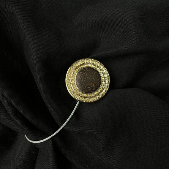 Магнит подхват для штор на тросе V-5 золото/коричневий, фото 3 Магнит подхват для штор на тросе V-5 золото/коричневий, фото 3