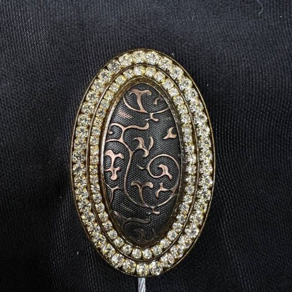 Магніт підхват для штор на тросі V-C-16 корич вензель антик, фото 2 Магніт підхват для штор на тросі V-C-16 корич вензель антик, фото 2