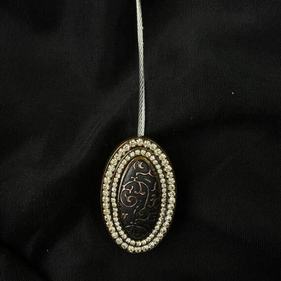 Магніт підхват для штор на тросі V-C-16 корич вензель антик, фото 4 Магніт підхват для штор на тросі V-C-16 корич вензель антик, фото 4