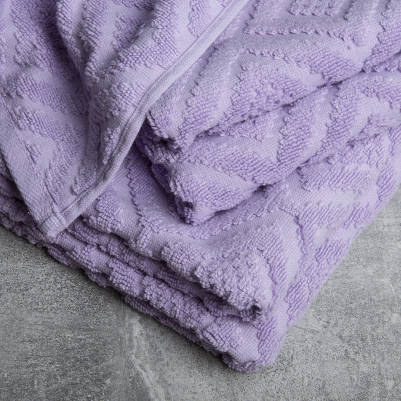 Рушник махровий бавовна Луіза TM IDEIA 50х90 см ліловий, фото 4