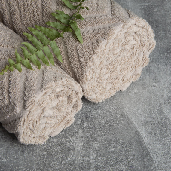 Рушник махровий бавовна Луіза TM IDEIA 50х90 см беж, фото 2