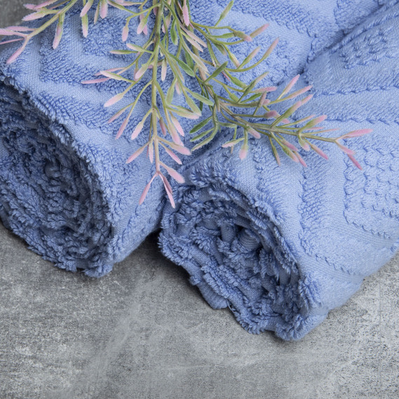 Terry jacquard towel TM IDEIA 70х140 cm блакитний , фото 2